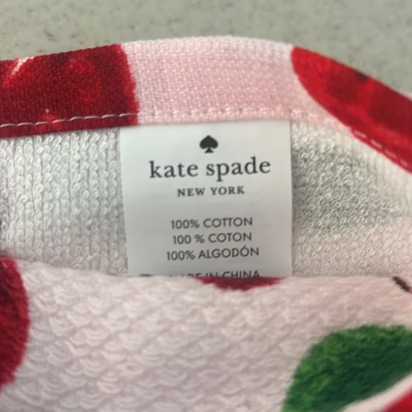 Kate Spade Set of 2 Red Cherry Pattern Towel - Picture 4 of 4